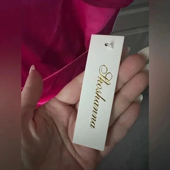 NWT | Shoshanna | Quinn Satin Jacquard Midi Dress in Raspberry | Size 6 - Picture 7 of 12